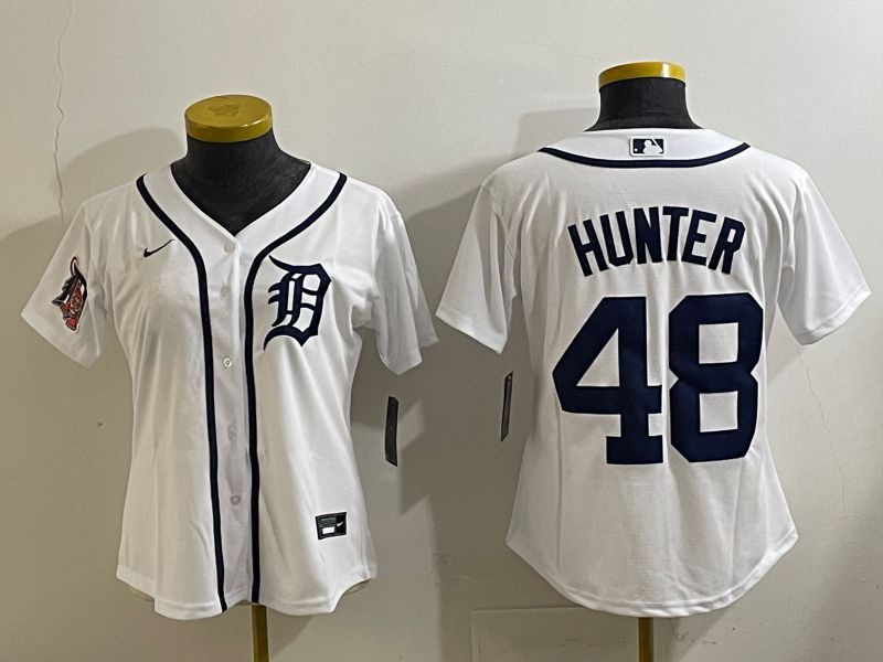 Women 2025 Detroit Tigers #48 Hunter White Game Nike MLB Jersey style 1->youth mlb jersey->Youth Jersey